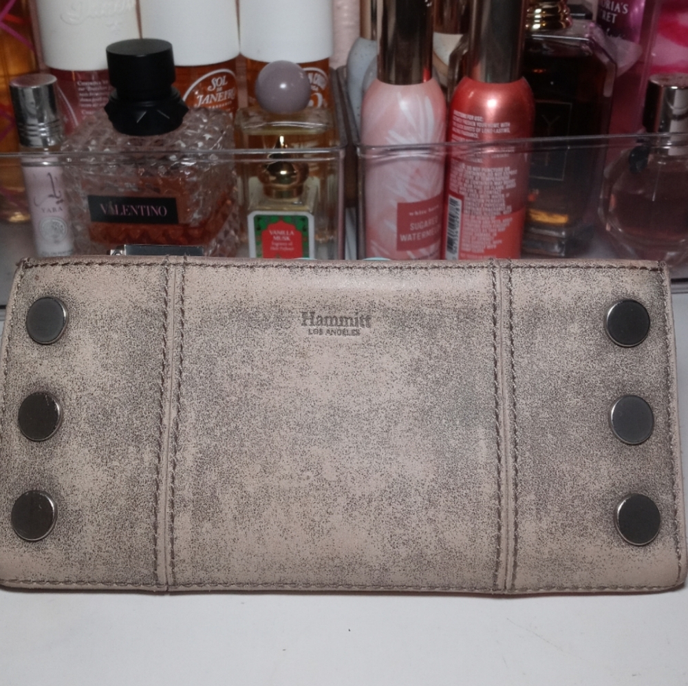 Hammitt Grey Wallet with Silver Accents
